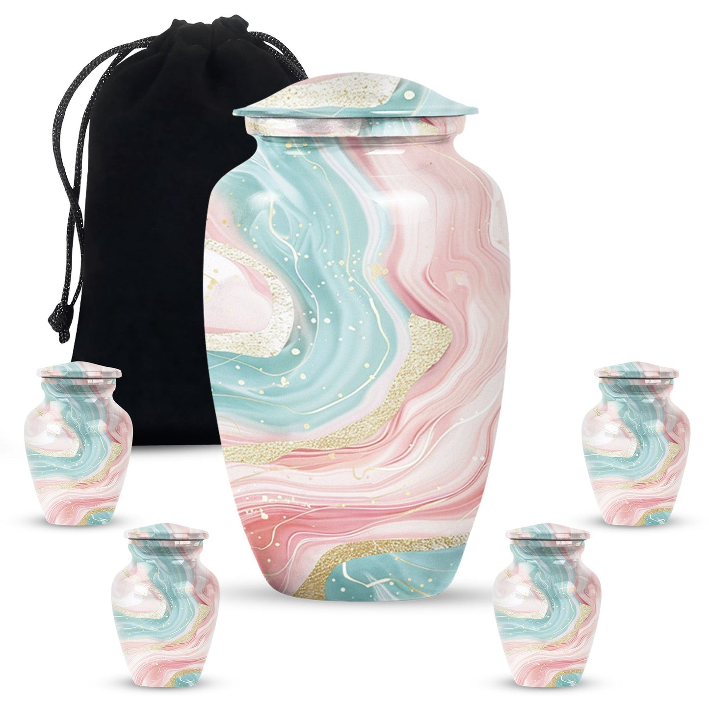 Abstract Urn, classic aluminium cremation funeral urn
