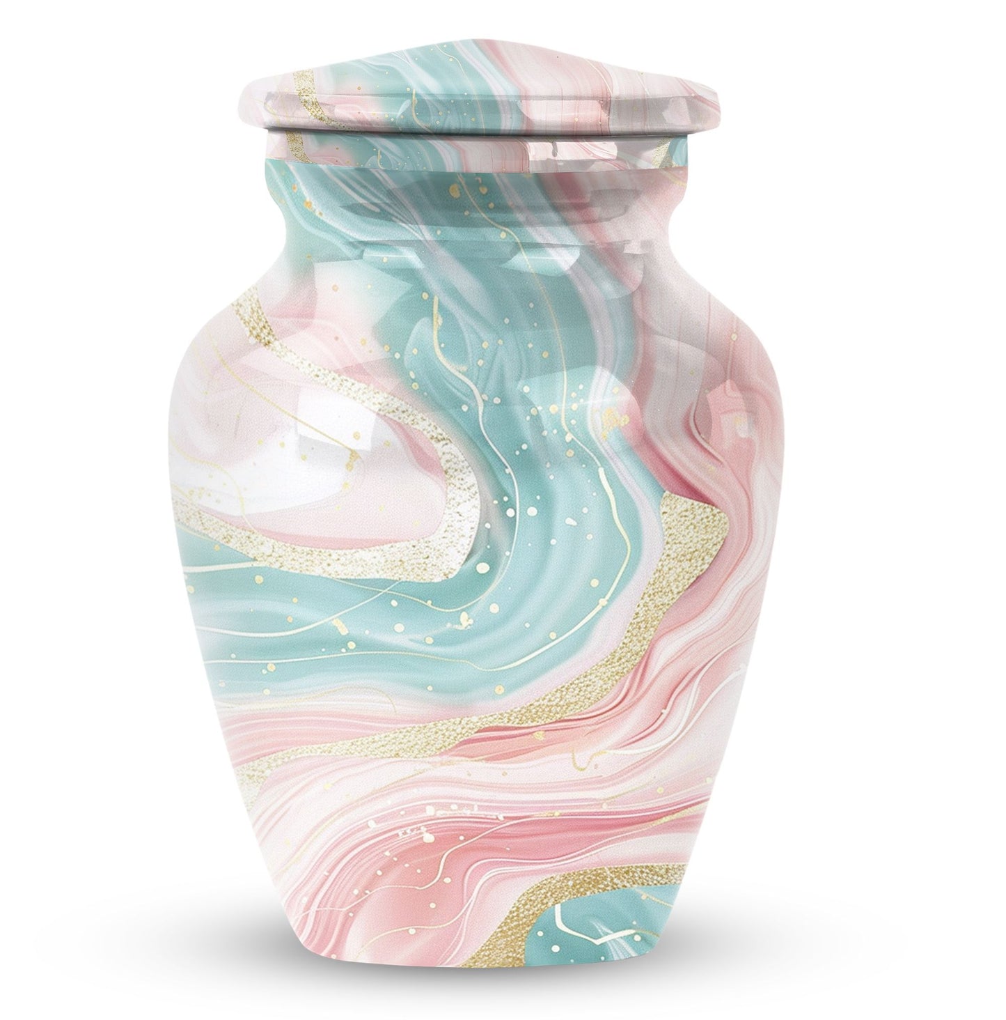 Abstract Urn, classic aluminium cremation funeral urn
