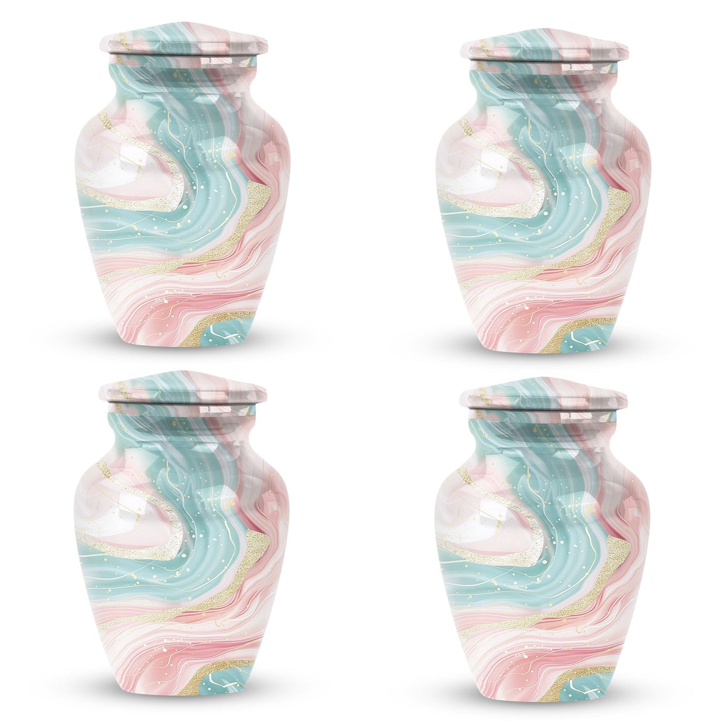 Abstract Urn, classic aluminium cremation funeral urn