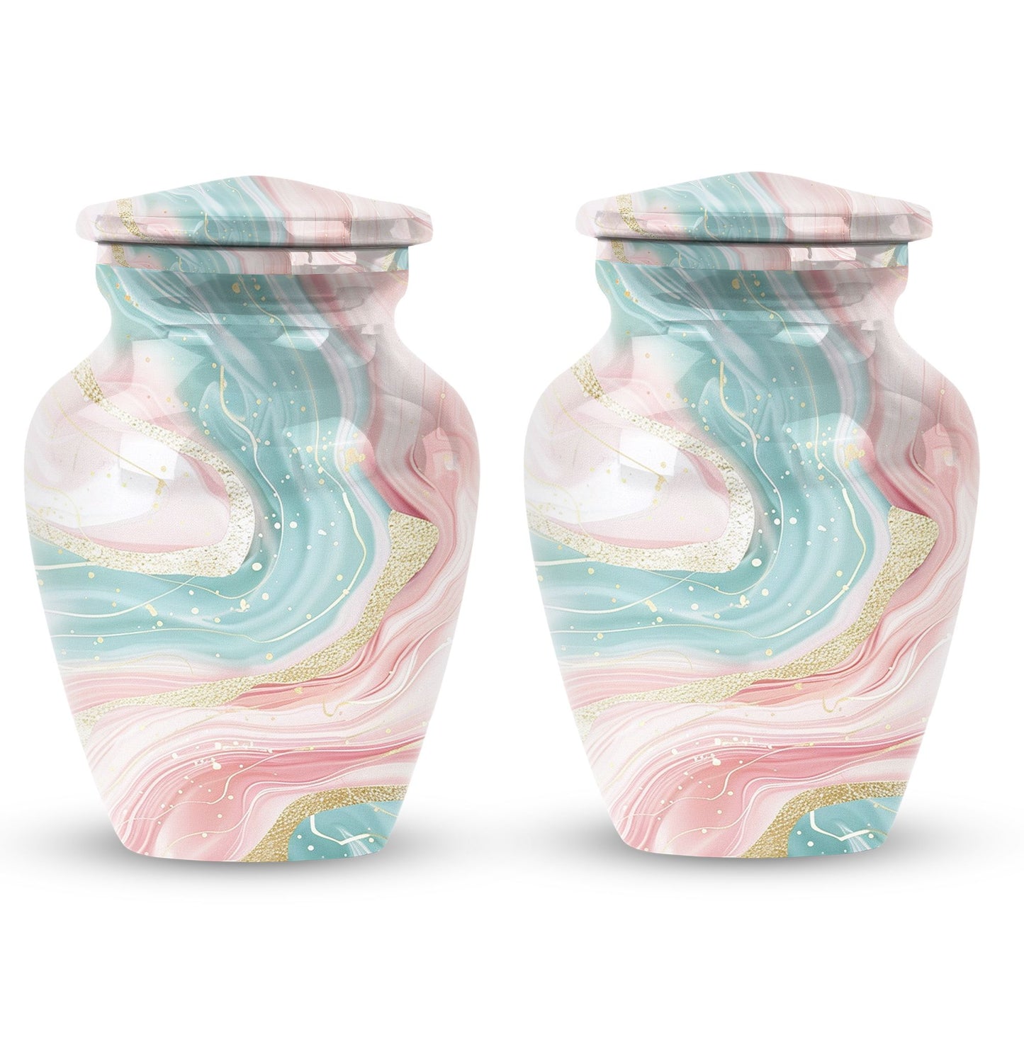 Abstract Urn, classic aluminium cremation funeral urn