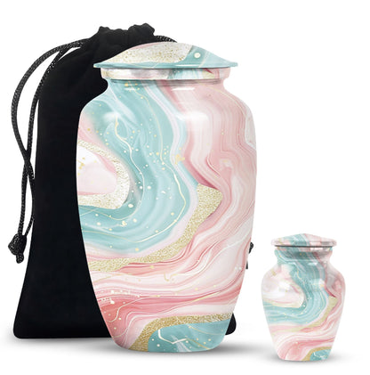 Abstract Urn, classic aluminium cremation funeral urn