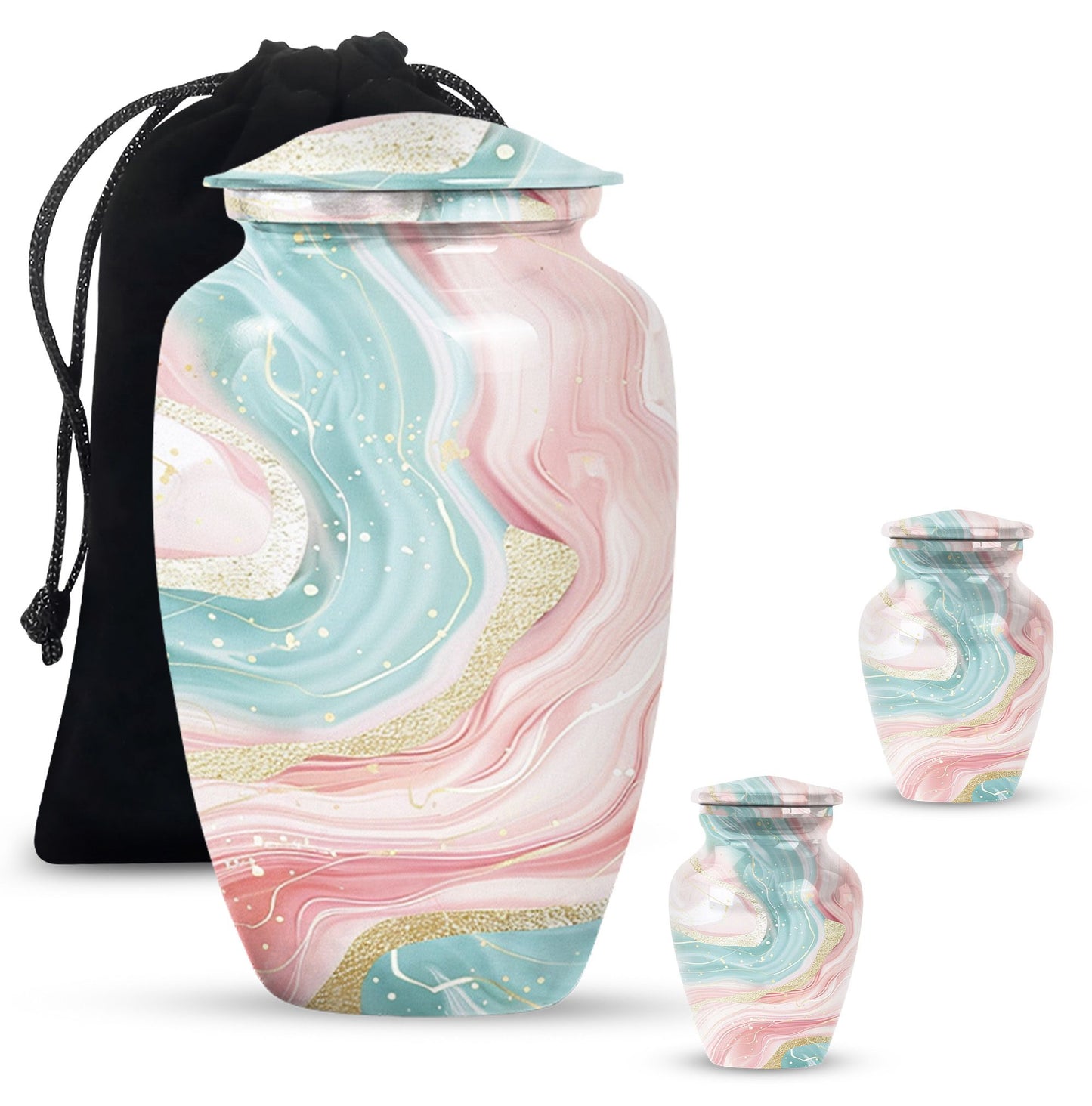Abstract Urn, classic aluminium cremation funeral urn