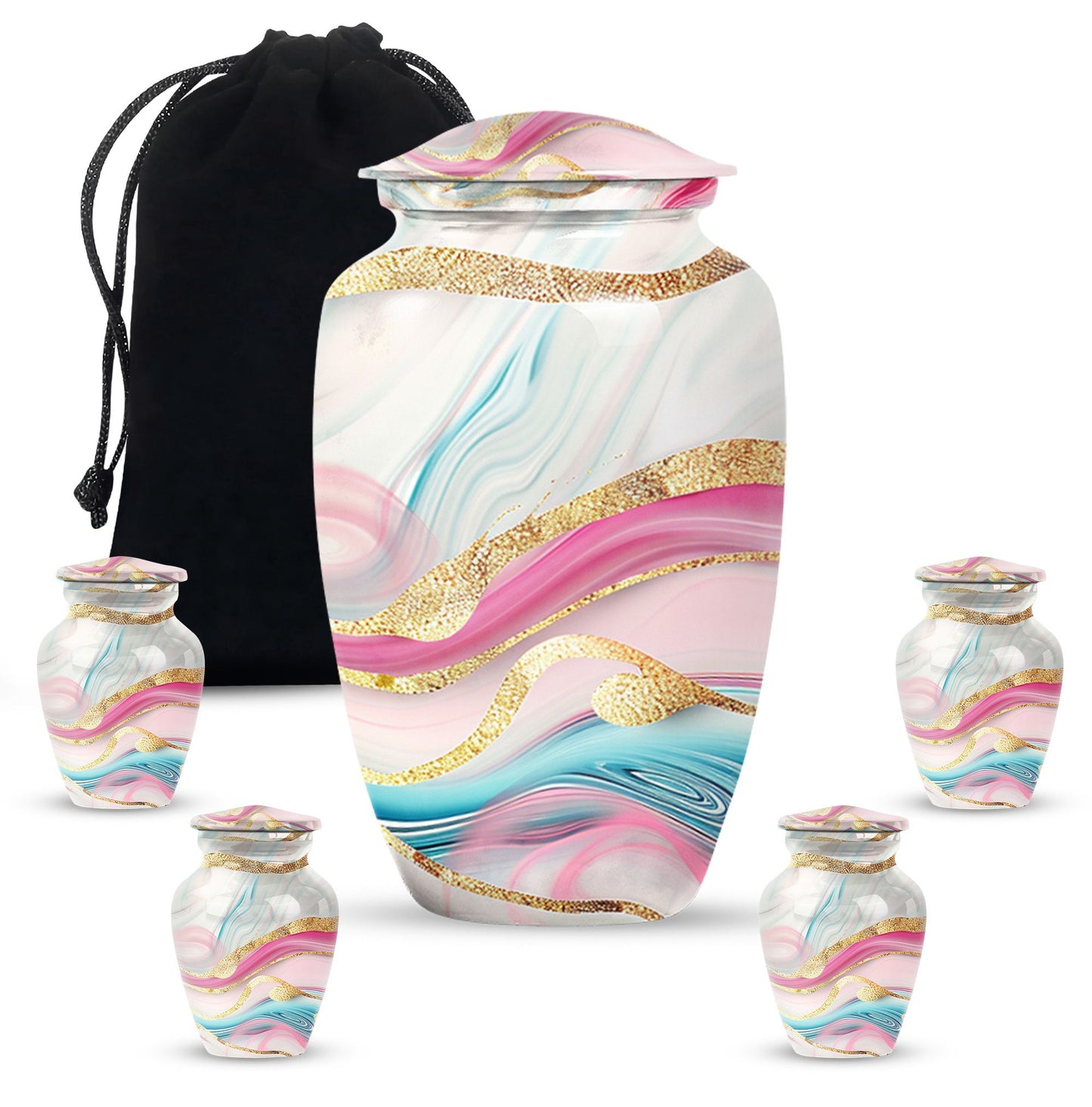 Abstract Classic Urn, an aluminium large funeral burial urn.