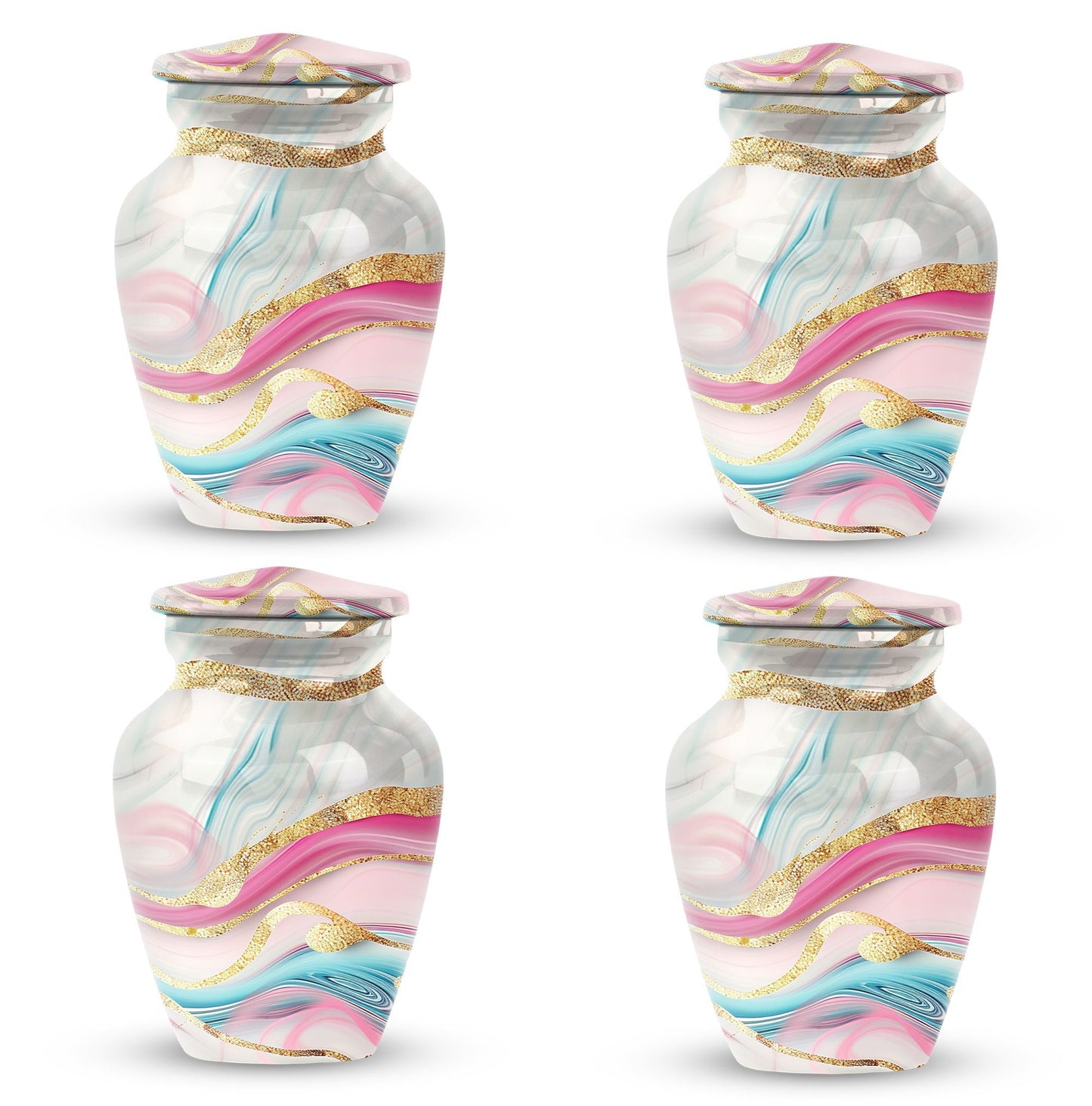 Abstract Classic Urn, an aluminium large funeral burial urn.