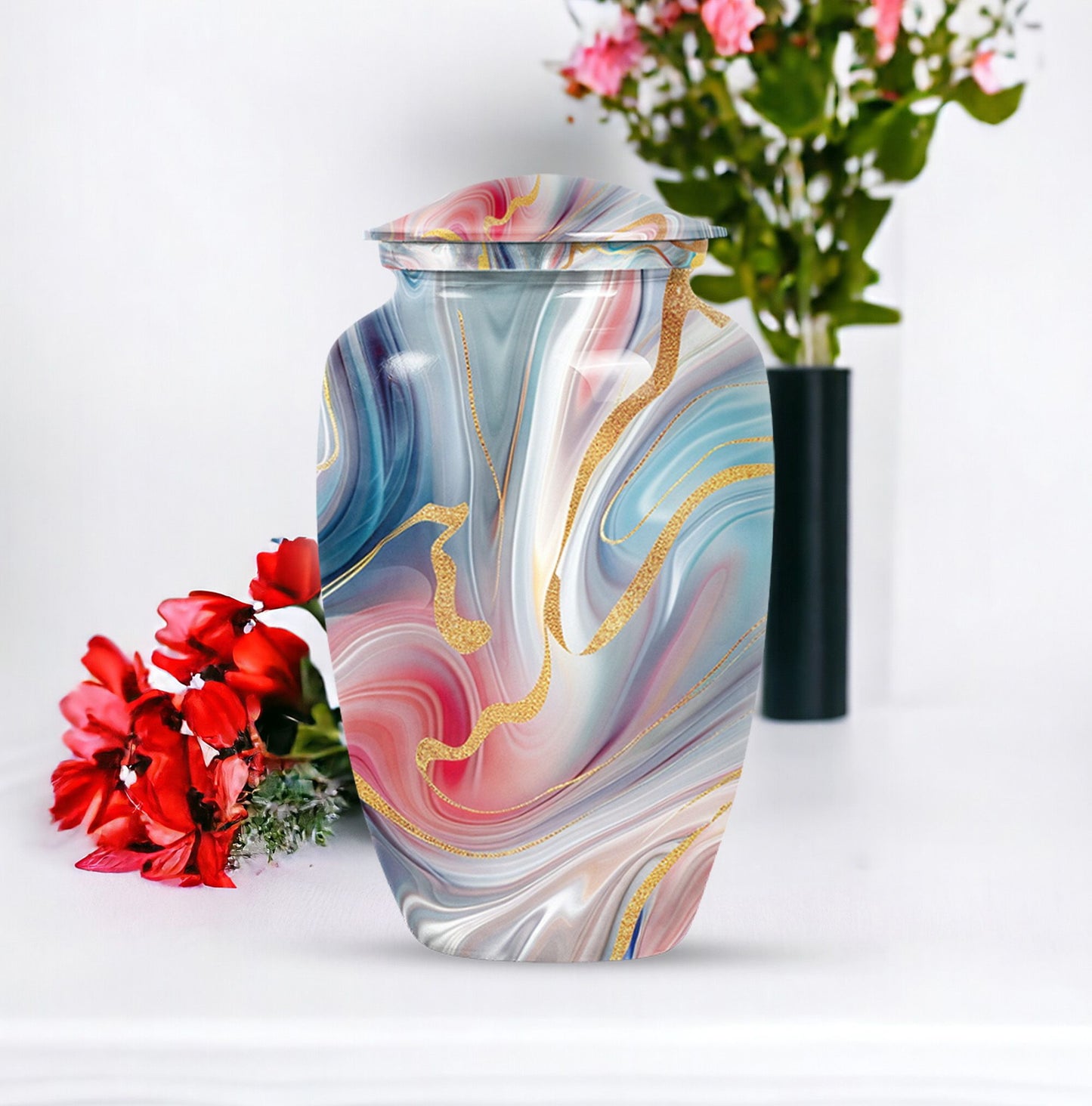  Classic abstract urn, burial urn for cremation ashes