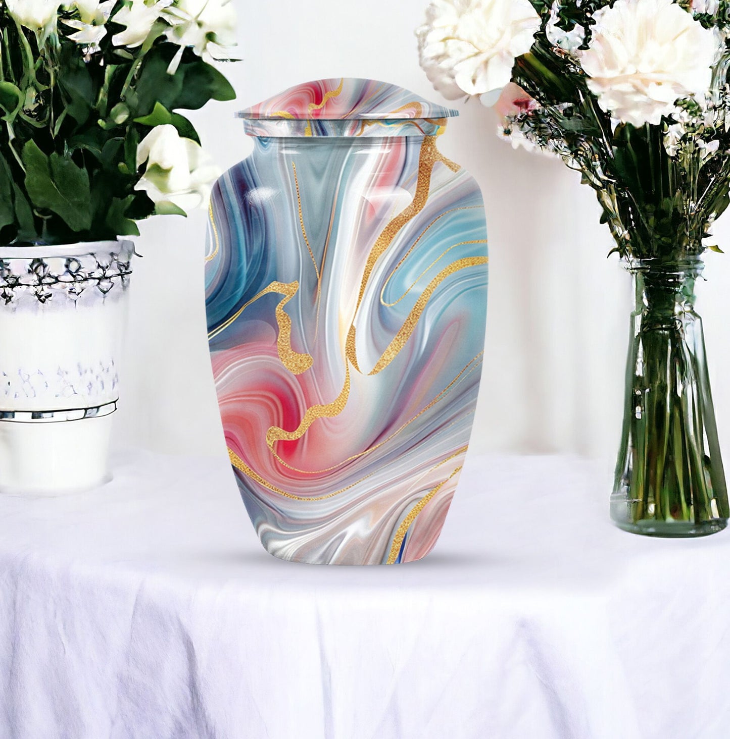  Classic abstract urn, burial urn for cremation ashes