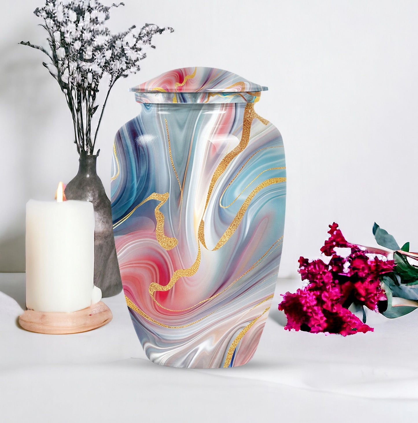 Classic abstract urn, burial urn for cremation ashes
