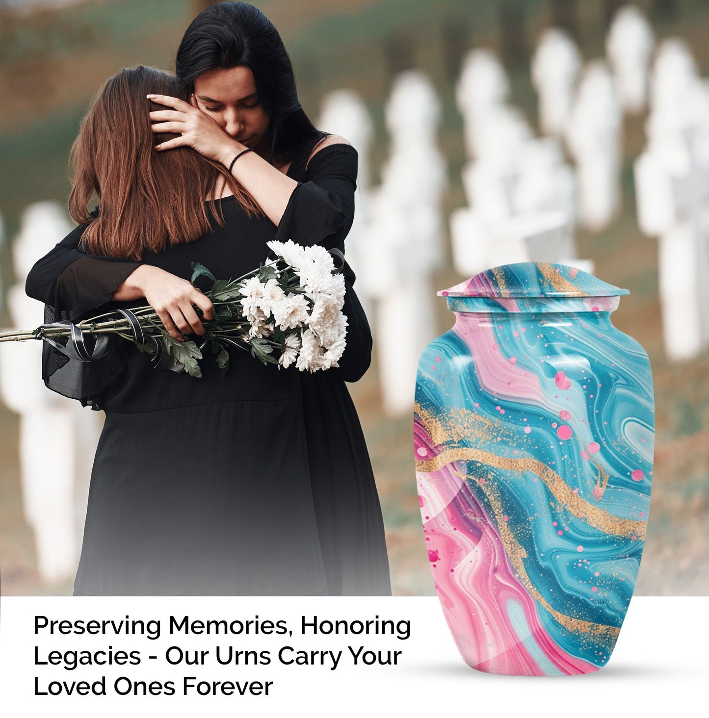 abstract classic urn for memorial use.