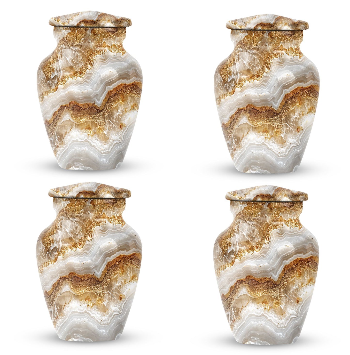 Classic Abstract Urn made of aluminium for cremation ashes.
