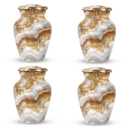 Classic Abstract Urn made of aluminium for cremation ashes.