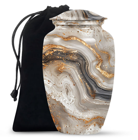 Vibrant Swirl Urn, large funeral urn for human ashes