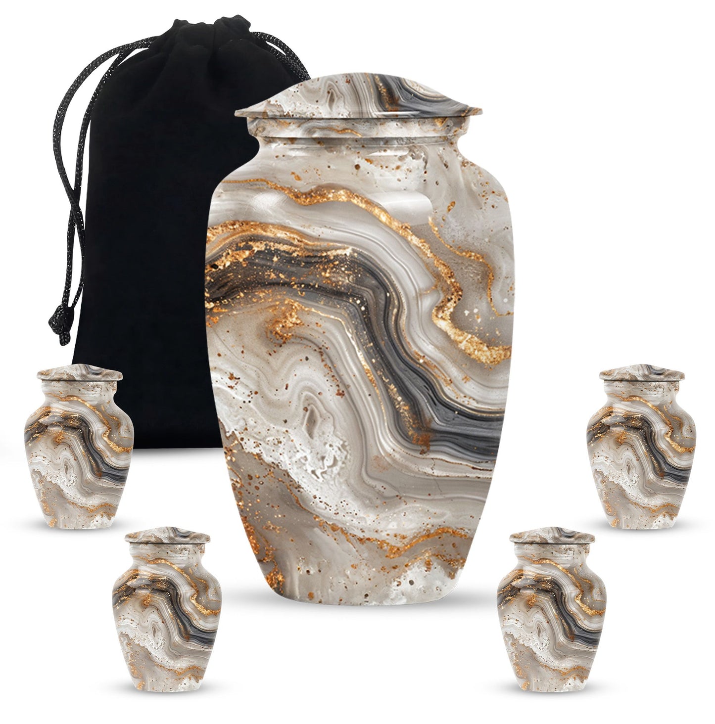 Vibrant Swirl Urn, large funeral urn for human ashes