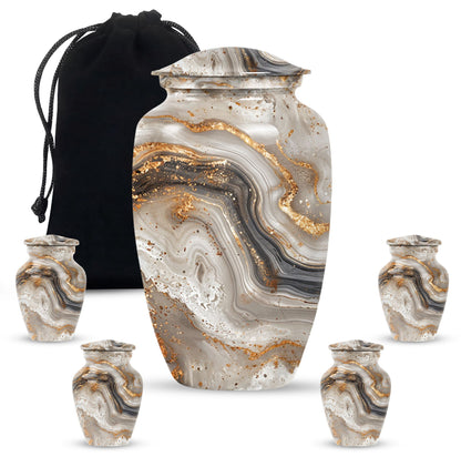 Vibrant Swirl Urn, large funeral urn for human ashes
