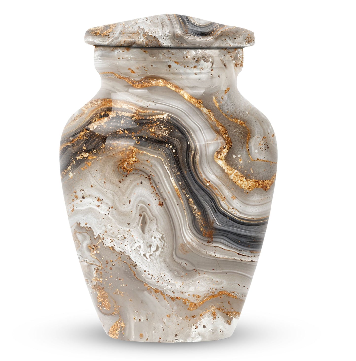 Vibrant Swirl Urn, large funeral urn for human ashes