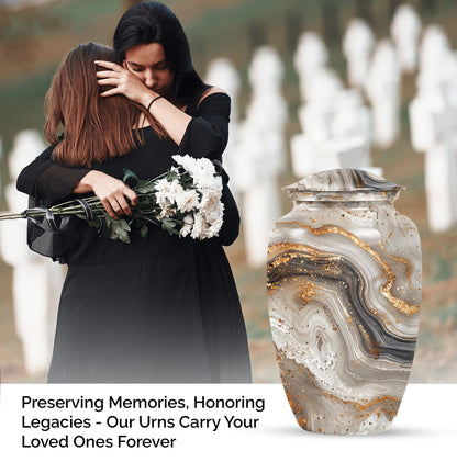 Vibrant Swirl Urn, large funeral urn for human ashes