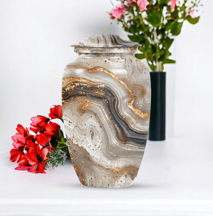 Vibrant Swirl Urn, large funeral urn for human ashes