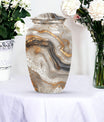 Vibrant Swirl Urn, large funeral urn for human ashes