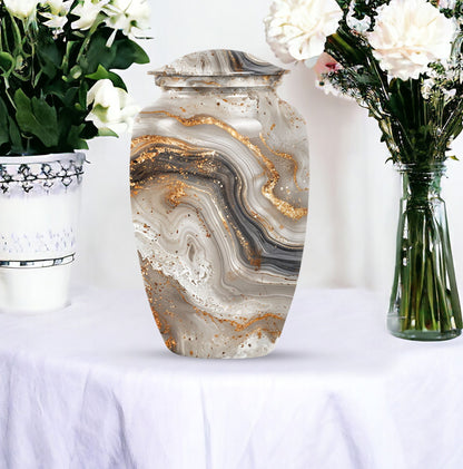 Vibrant Swirl Urn, large funeral urn for human ashes