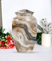 Vibrant Swirl Urn, large funeral urn for human ashes