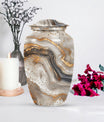 Vibrant Swirl Urn, large funeral urn for human ashes