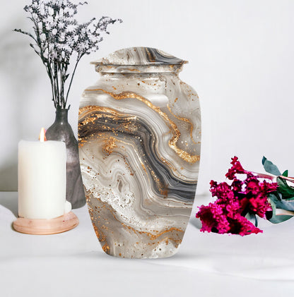 Vibrant Swirl Urn, large funeral urn for human ashes