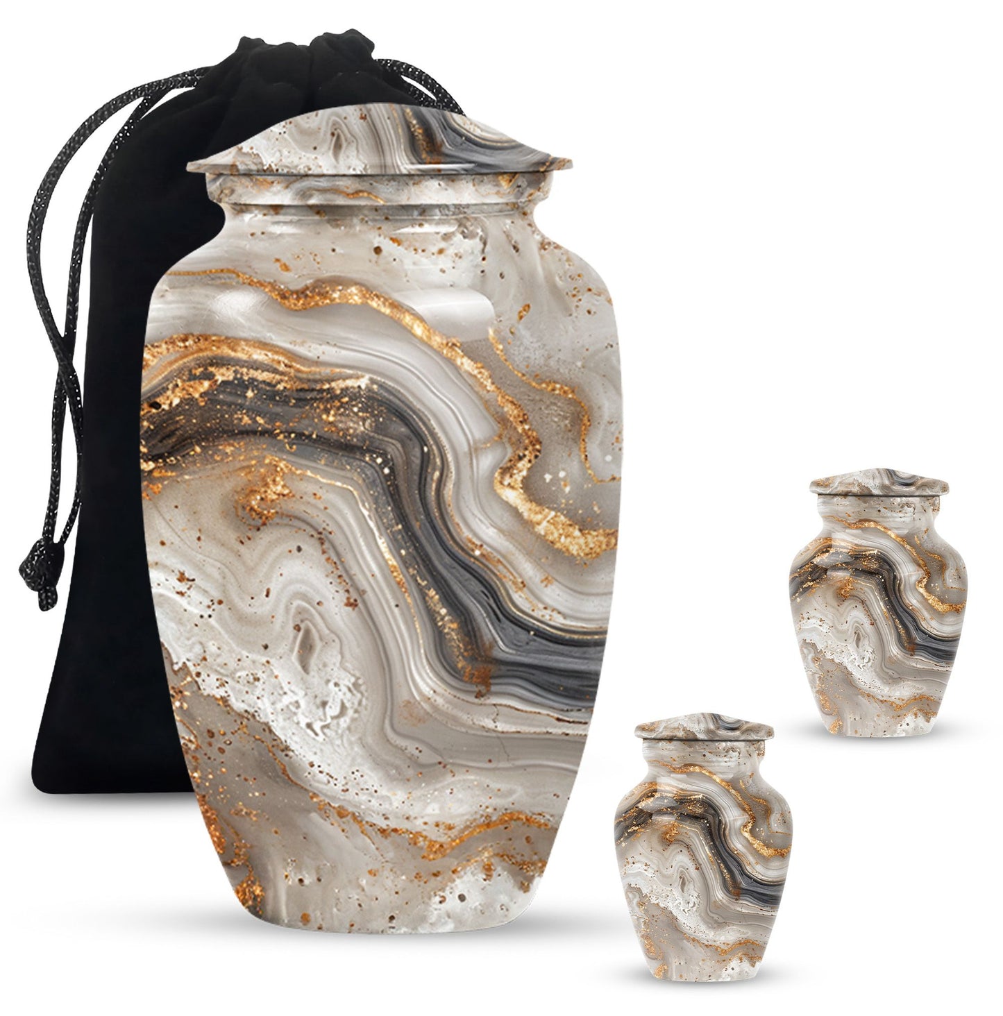 Vibrant Swirl Urn, large funeral urn for human ashes