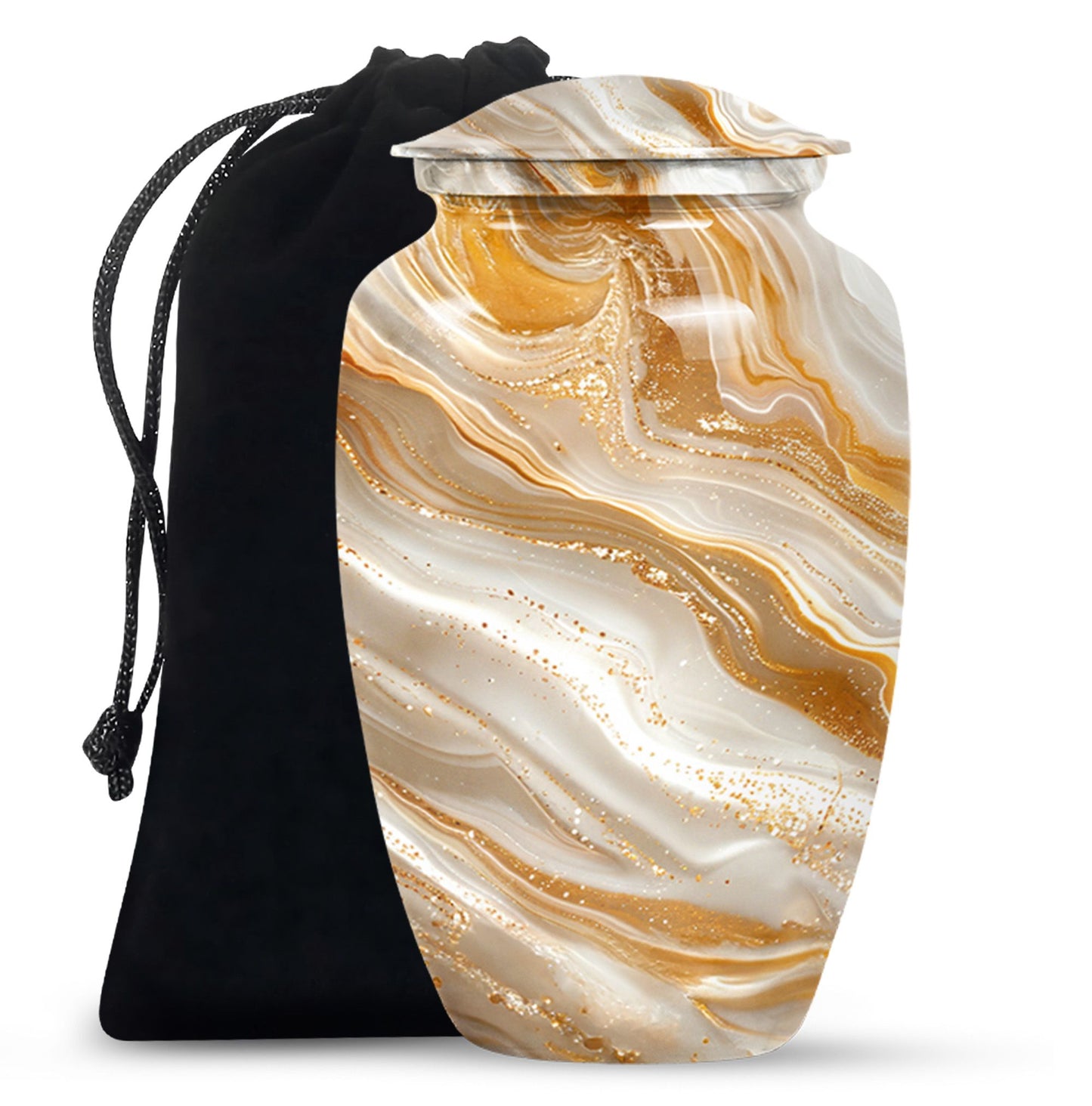 Vibrant Swirl Urn, classic cremation urn for burial ashes