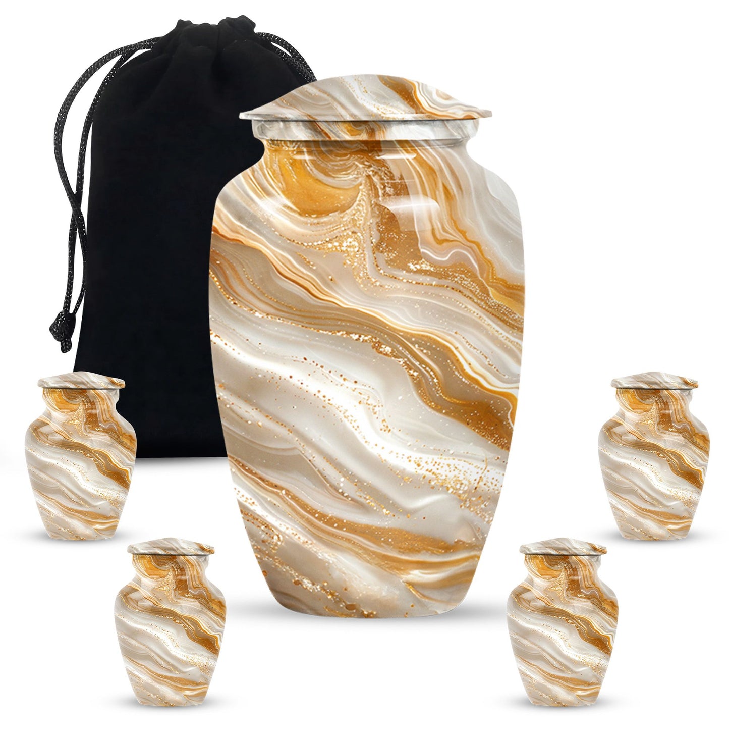 Vibrant Swirl Urn, classic cremation urn for burial ashes