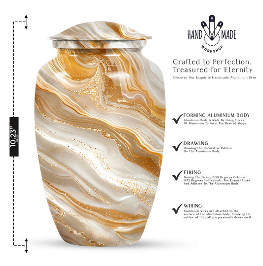 Vibrant Swirl Urn, classic cremation urn for burial ashes