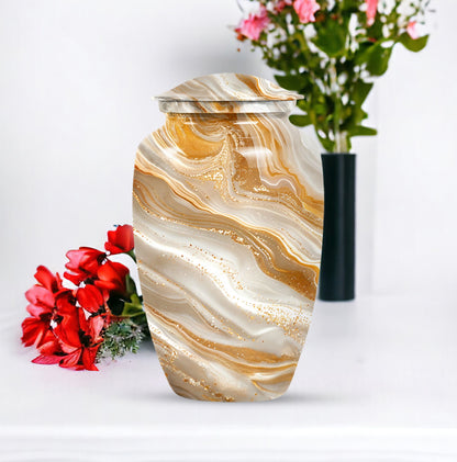 Vibrant Swirl Urn, classic cremation urn for burial ashes