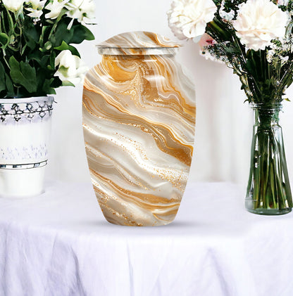 Vibrant Swirl Urn, classic cremation urn for burial ashes