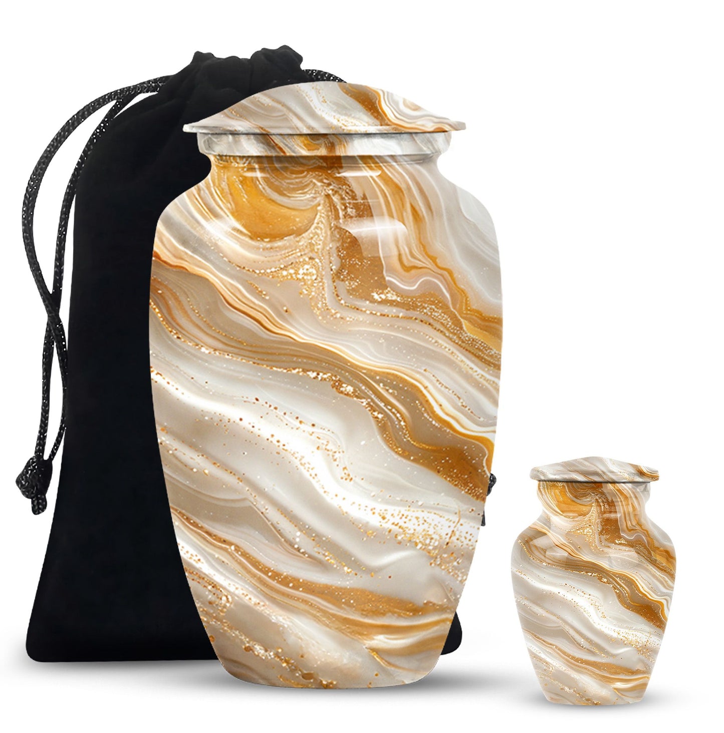 Vibrant Swirl Urn, classic cremation urn for burial ashes