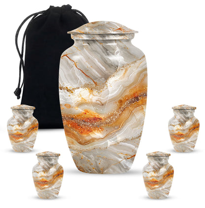 Vibrant Swirl Urn, classic memorial urn for human ashes