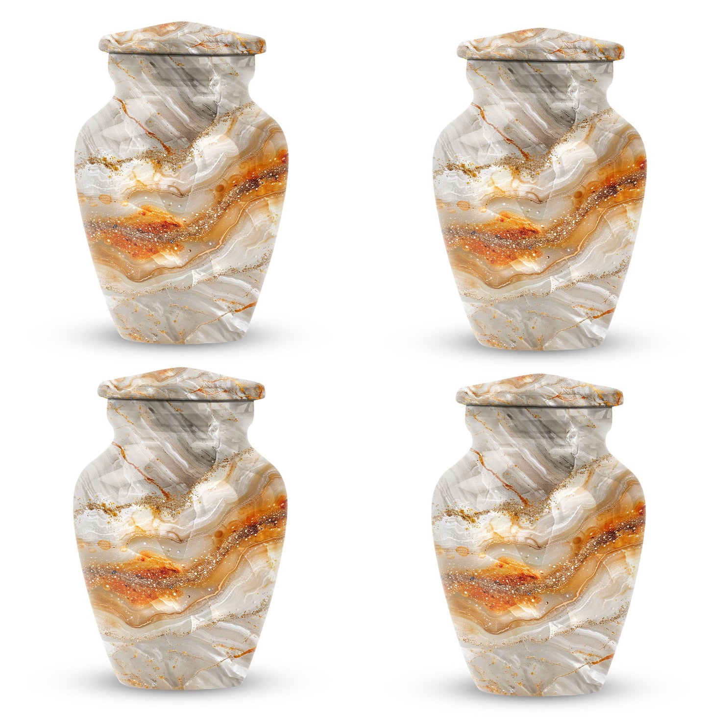 Vibrant Swirl Urn, classic memorial urn for human ashes