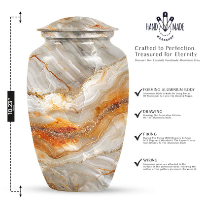 Vibrant Swirl Urn, classic memorial urn for human ashes