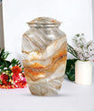 Vibrant Swirl Urn, classic memorial urn for human ashes