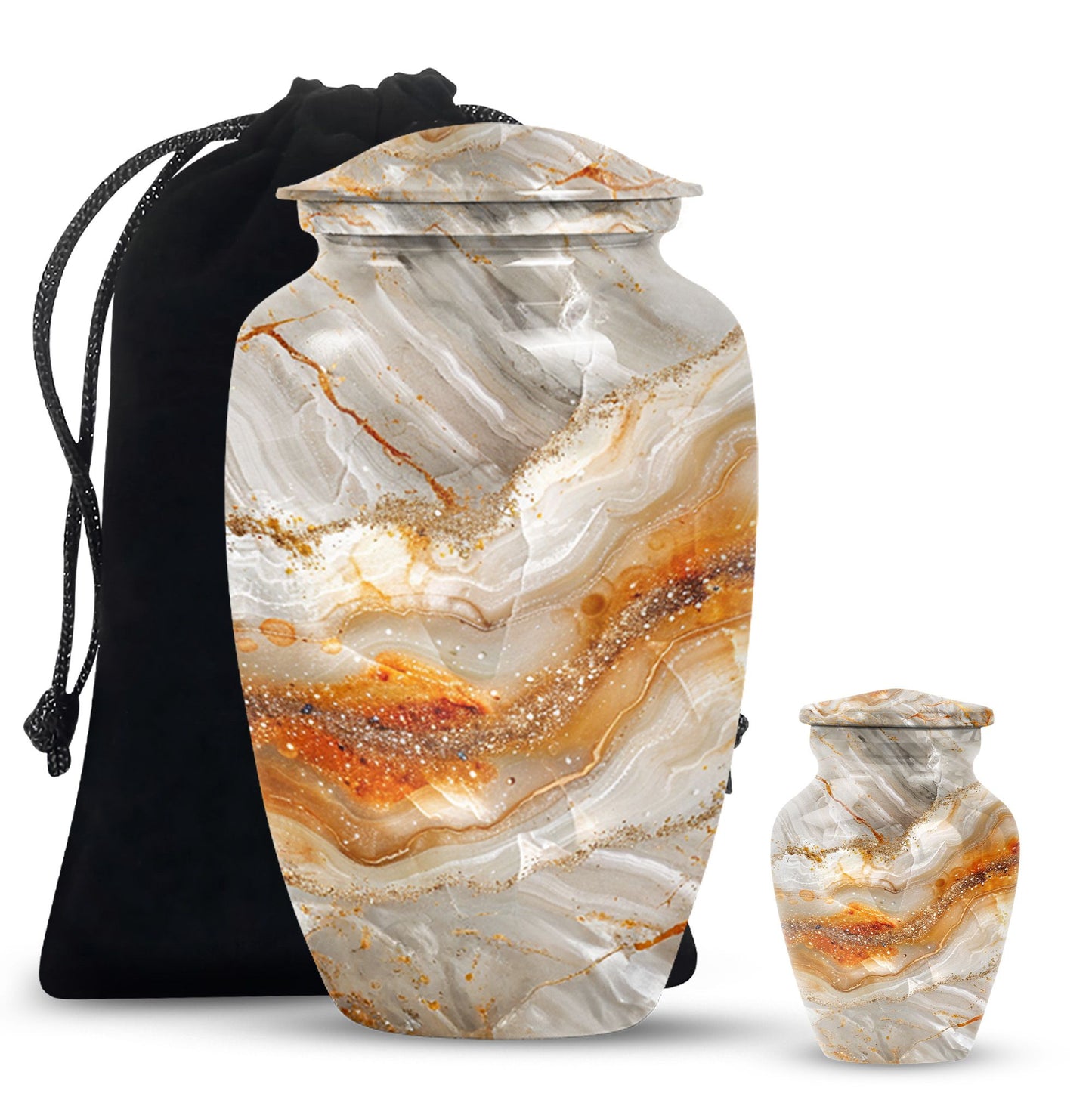 Vibrant Swirl Urn, classic memorial urn for human ashes