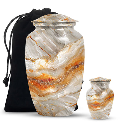 Vibrant Swirl Urn, classic memorial urn for human ashes