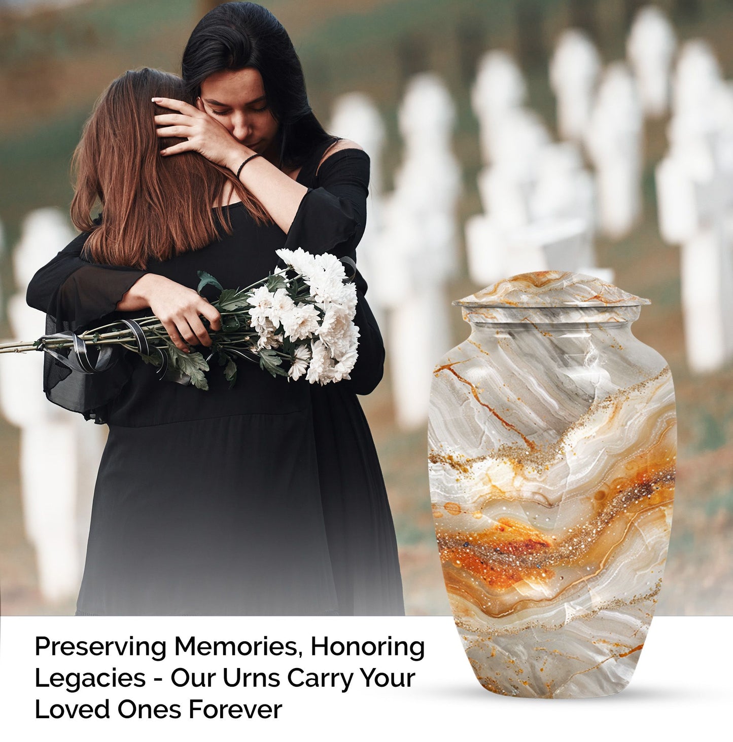 Vibrant Swirl 10 inch Classic Cremation Urn for Human Ashes