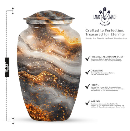 Vibrant Swirl Classic Urn, constructed memorial urn