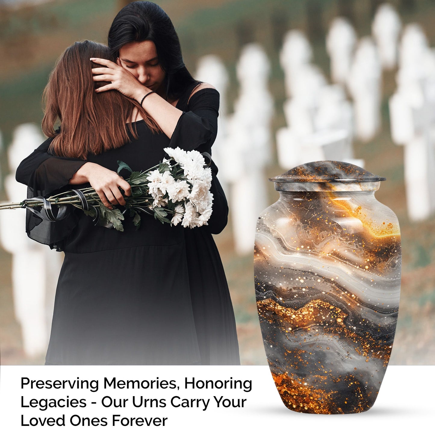 Vibrant Swirl Classic Urn, constructed memorial urn