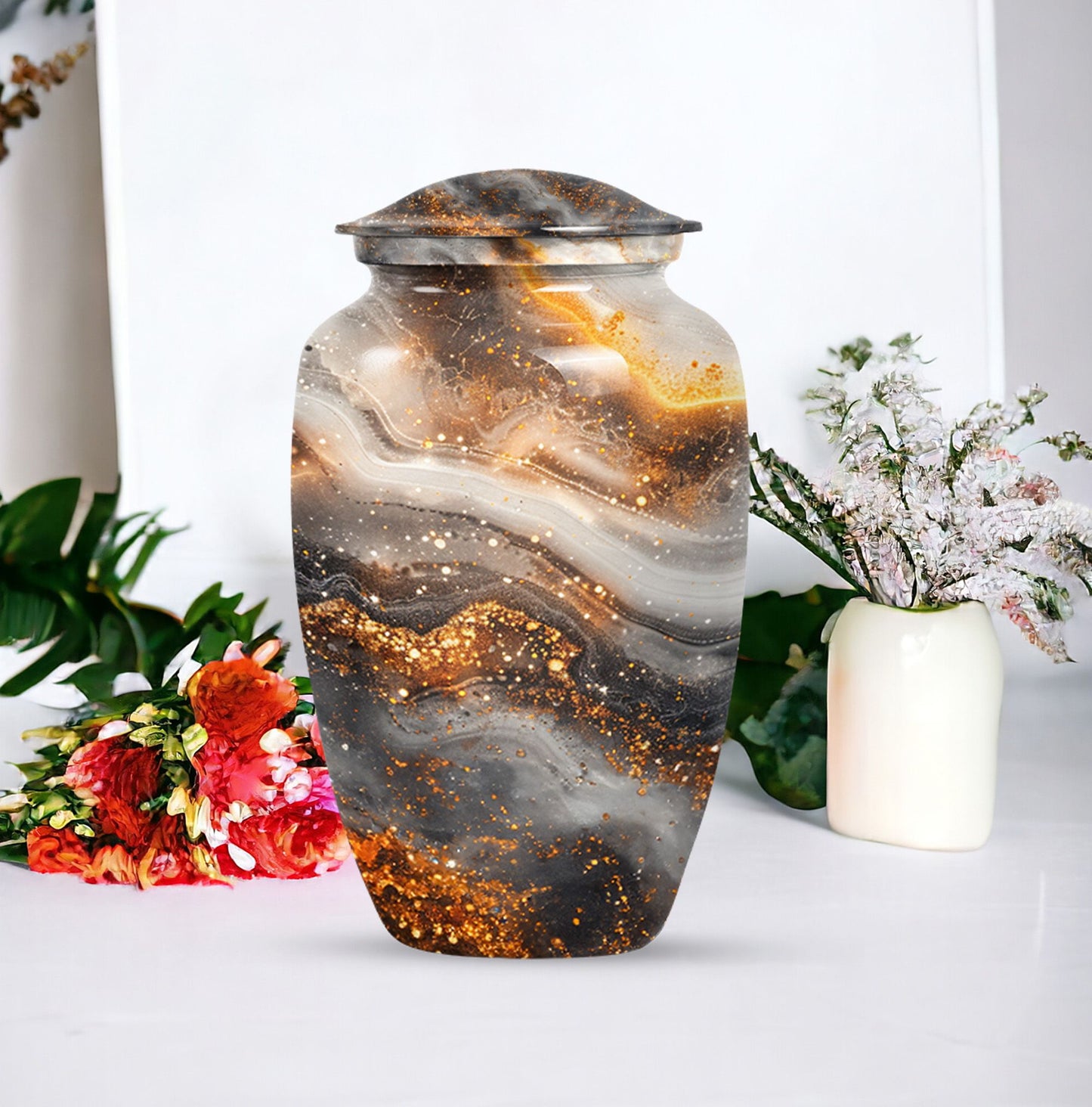 Vibrant Swirl Classic Urn, constructed memorial urn