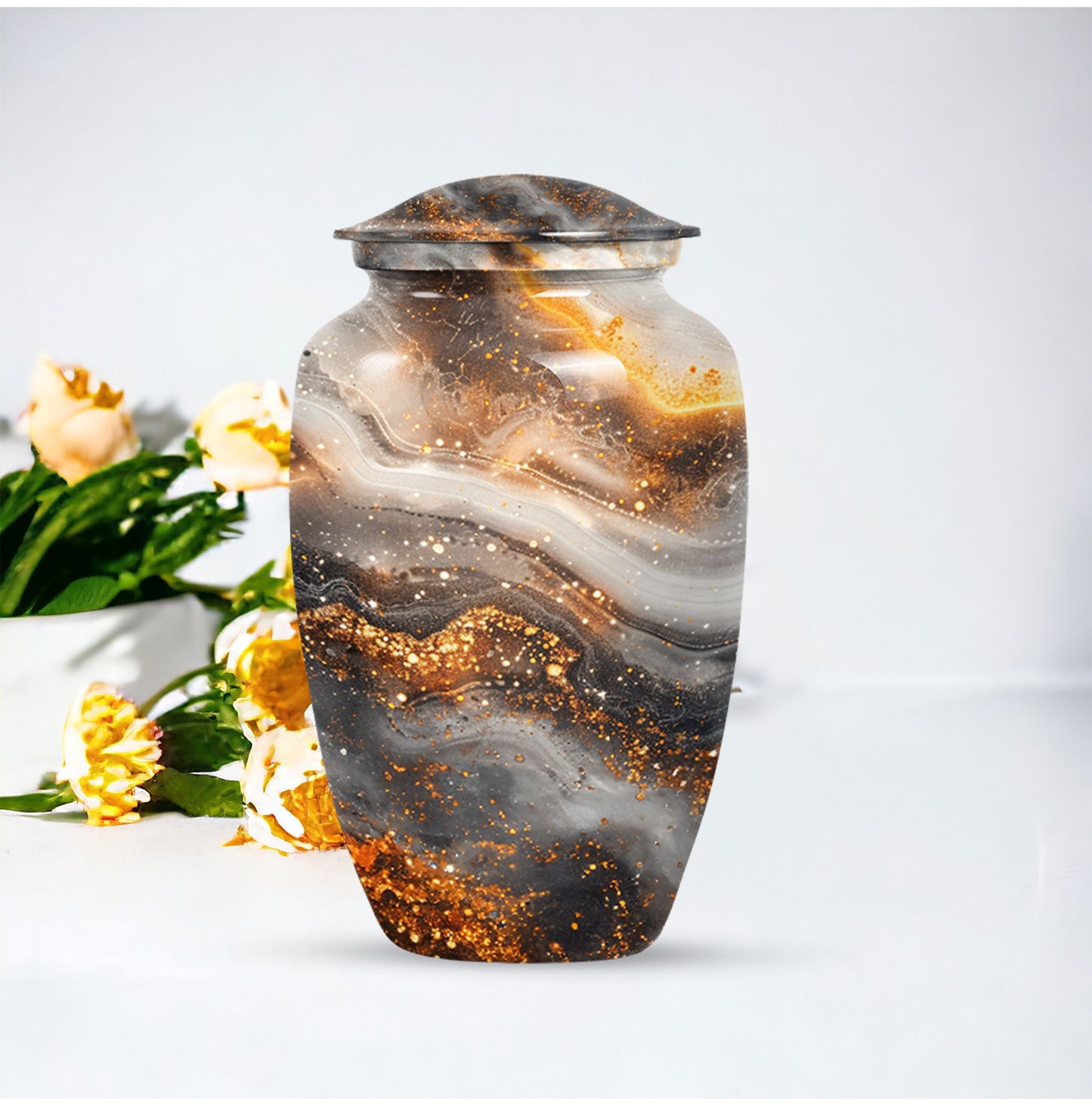 Vibrant Swirl Classic Urn, constructed memorial urn