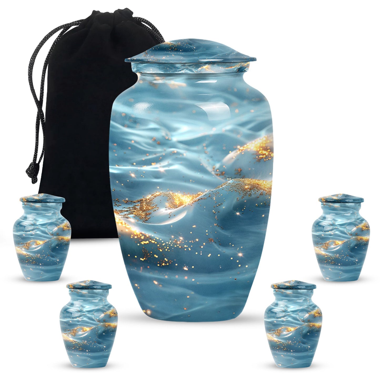 Vibrant Swirl Urn, large abstract cremation urn.