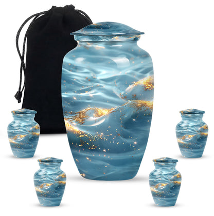 Vibrant Swirl Urn, large abstract cremation urn.