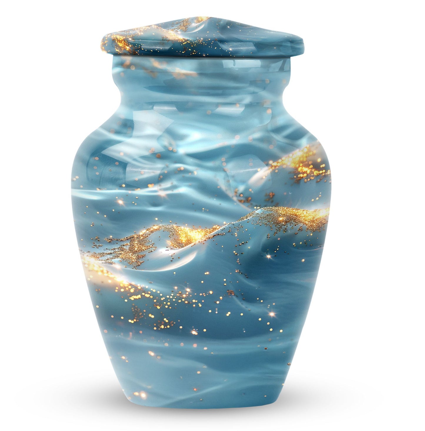 Vibrant Swirl Urn, large abstract cremation urn.