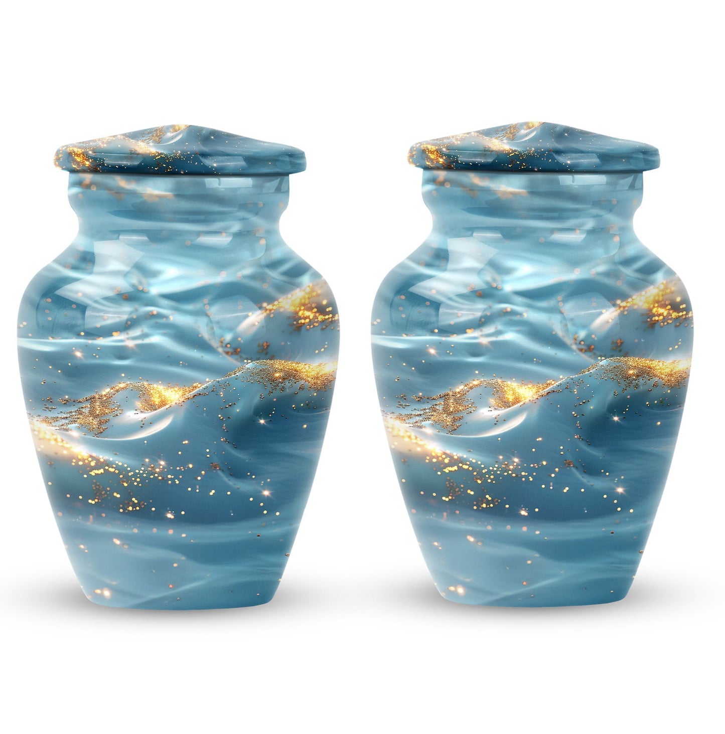 Vibrant Swirl Urn, large abstract cremation urn.