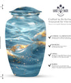 Vibrant Swirl Urn, large abstract cremation urn.