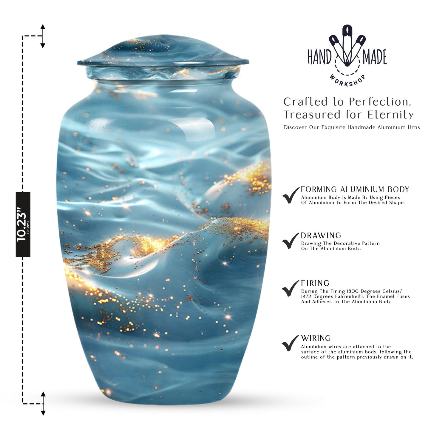 Vibrant Swirl Urn, large abstract cremation urn.