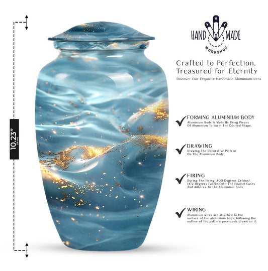 Vibrant Swirl Urn, large abstract cremation urn.